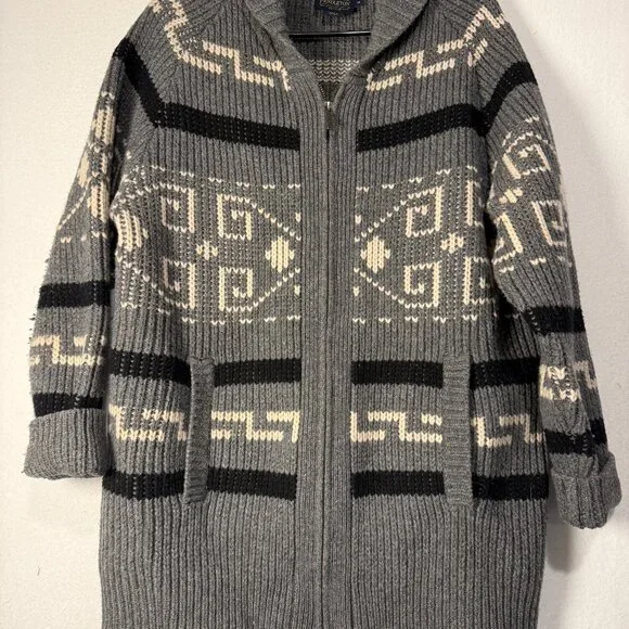 Pendleton WOMEN'S WESTERLEY CARDIGAN Grey and Black Size Medium Womens - Picture 1 of 9